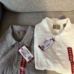 WP Men's Gray and White Polo Shirts
